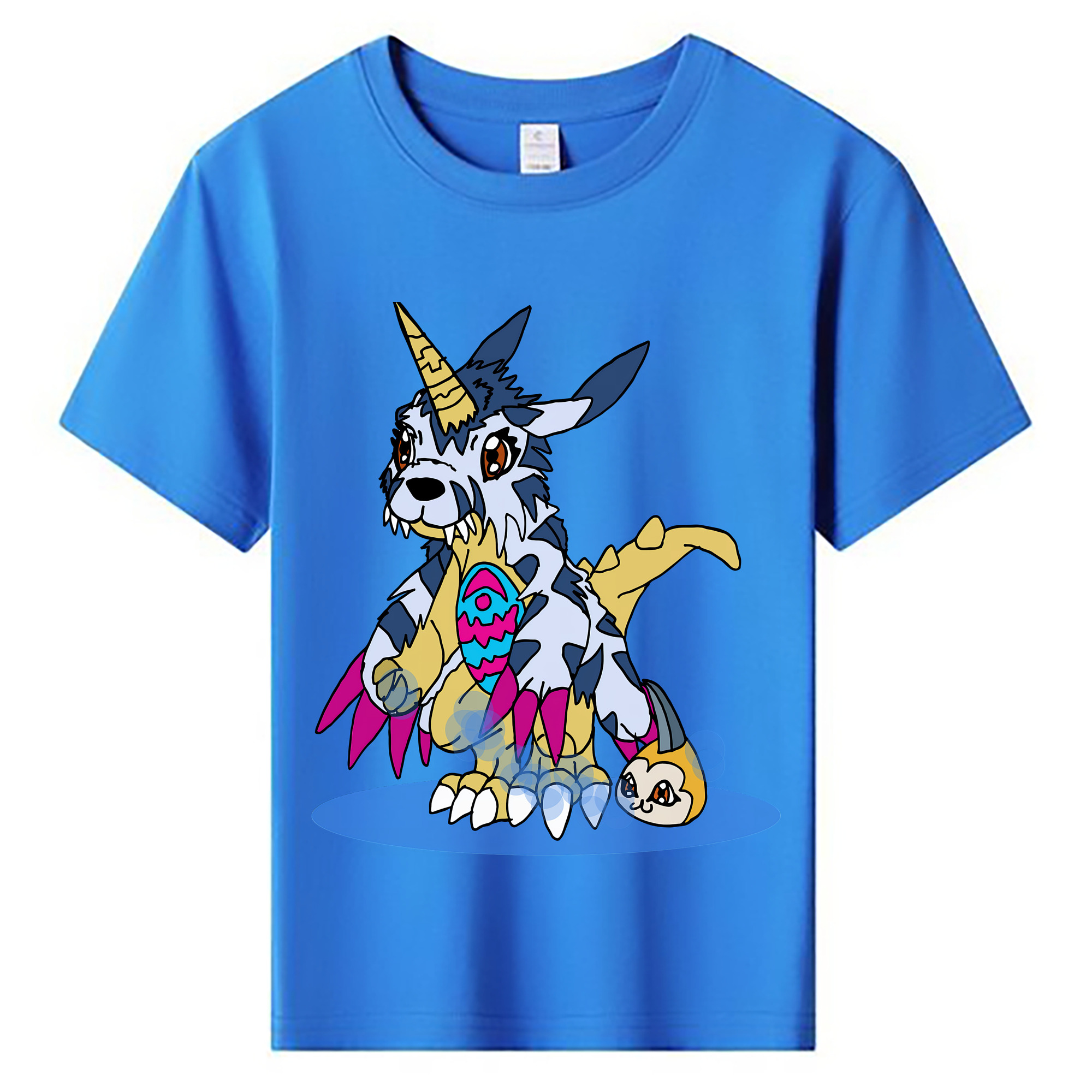 （画像用） Digimon デジタルモンスター/デジモン 綿100％キッズTシャツ（フロントプリント）
